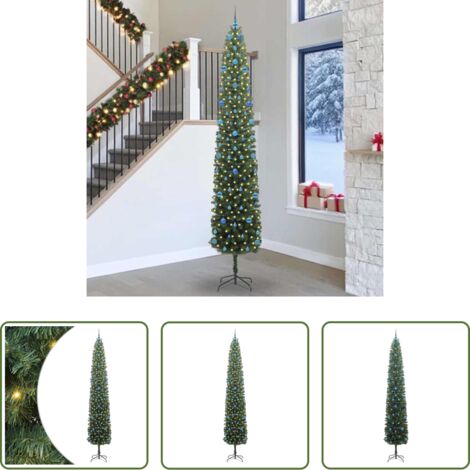 vidaXL Decoración Navideña -  Árbol de Navidad artificial Verde 300 cm PVC, Acero y Plástico
