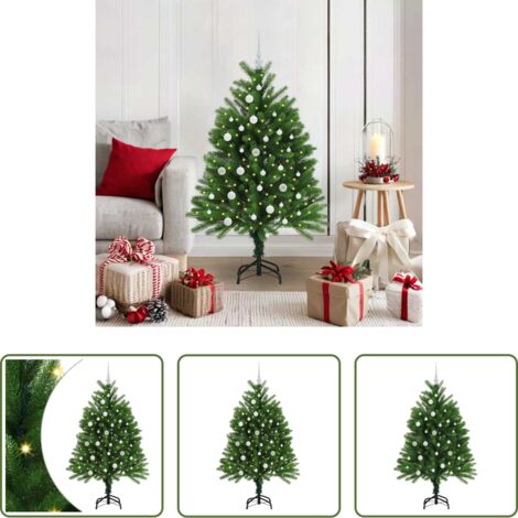 vidaXL Decoración navideña -  Árbol de Navidad con 150 LED con soporte Verde 120 cm PE