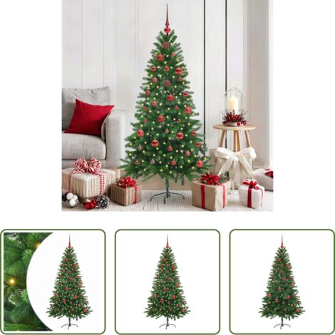 vidaXL Decoración navideña -  Árbol de Navidad con 150 LED con soporte Verde 150 cm PE