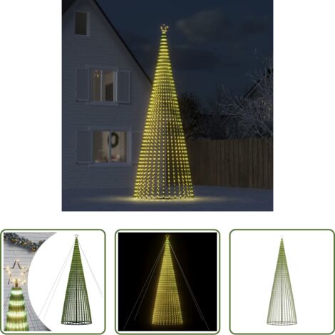 vidaXL Decoración navideña -  Árbol de Navidad LED 1544 LEDs blanco cálido 500 cm