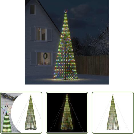 vidaXL Decoración navideña -  Árbol de Navidad LED 1544 LEDs de colores 500 cm