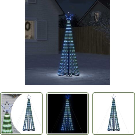 vidaXL Decoración navideña -  Árbol de Navidad LED 275 LEDs azul 180 cm