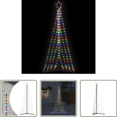 vidaXL Decoración navideña -  Árbol de Navidad LED 339 LEDs de colores 187 cm