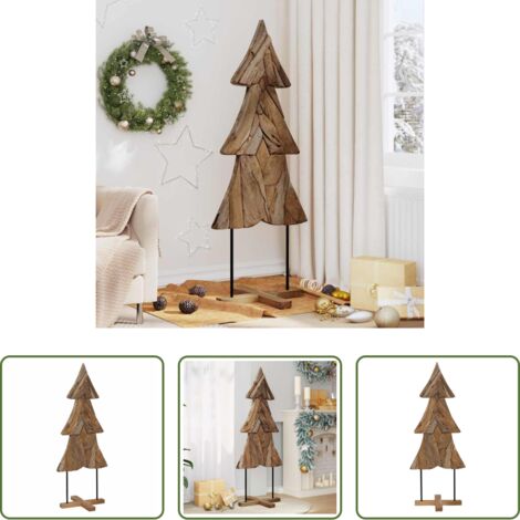 vidaXL Decoración Navideña -  Árbol de Navidad Marrón 151 cm Madera de teca maciza