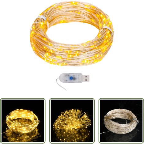 vidaXL Decoración navideña -  Guirnalda de micro luces LED 40 m 400 LED blanco cálido
