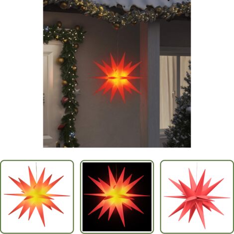 vidaXL Decoración navideña -  Lámpara de Navidad con LED plegable roja 57 cm