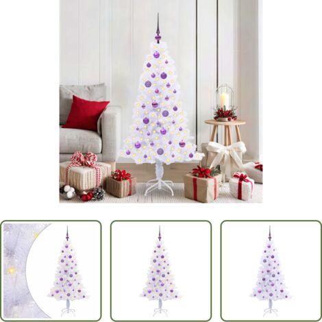 vidaXL Decorazione esterna -  Albero di Natale artificiale Bianco 150 cm PVC e Acciaio