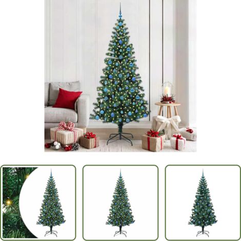 vidaXL Decorazione esterna -  Albero di Natale artificiale con luci integrate Verde 210 cm