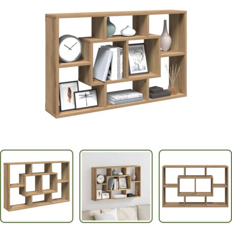 vidaXL Decorazione -  Mensola da parete artigianale in rovere 85x16x52,5 cm in legno ingegnerizzato