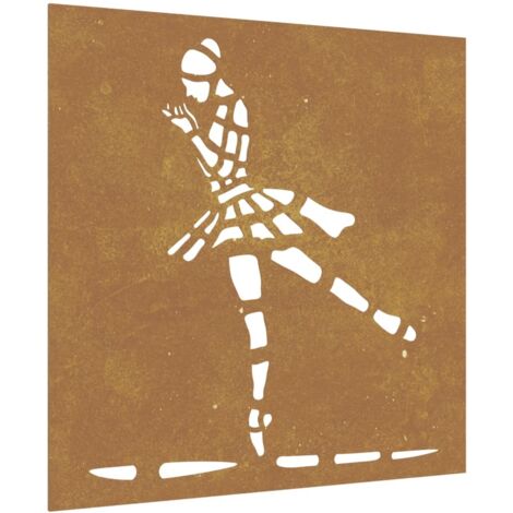 vidaXL Decorazione Muro Giardino 55x55 cm Ballerina in Acciaio Corten