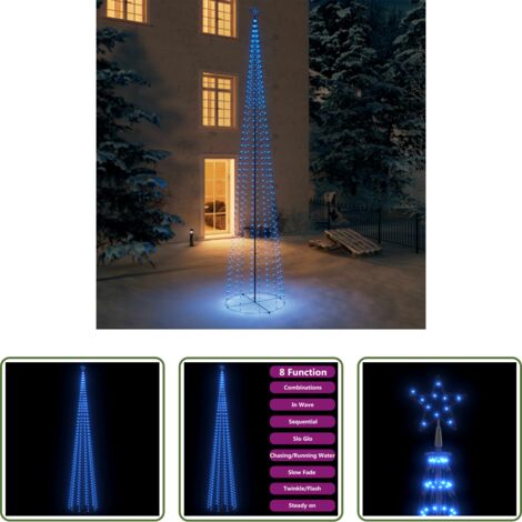 vidaXL Decorazione Natale -  Albero di Natale a Cono con 752 LED Blu 160x500 cm