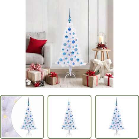 vidaXL Decorazione Natale - Albero di Natale artificiale Bianco 120 cm PVC e Acciaio