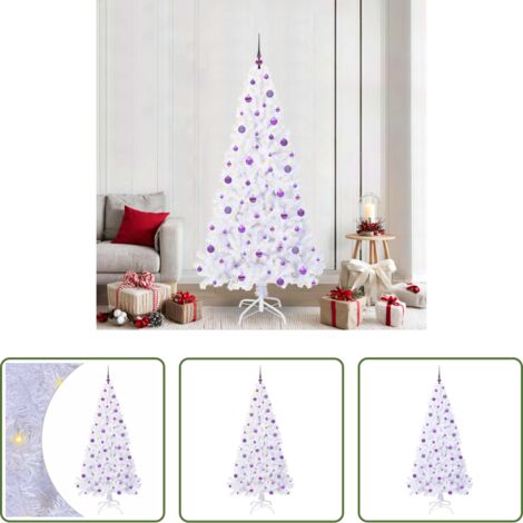 vidaXL Decorazione Natale -  Albero di Natale artificiale Bianco 210 cm PVC e Acciaio