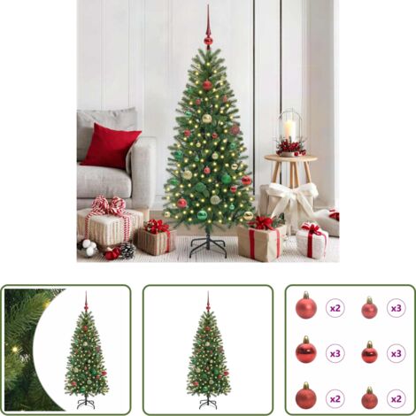 vidaXL Decorazione Natale -  Albero di Natale artificiale con 150 LED Verde 150 cm PE e PVC