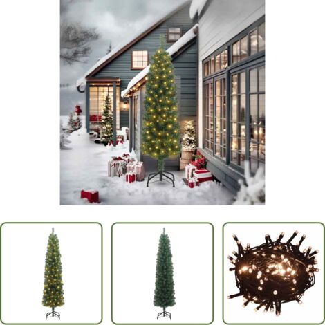 vidaXL Decorazione Natale -  Albero di Natale artificiale con 300 LED Verde 240 cm