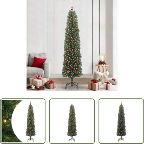 vidaXL Decorazione Natale -  Albero di Natale artificiale con 300 LED Verde 240 cm