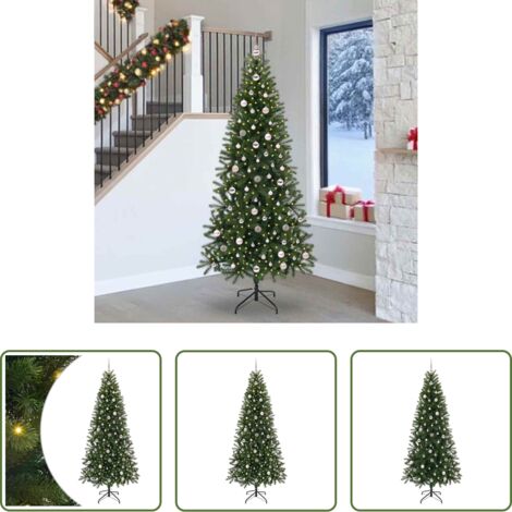 vidaXL Decorazione Natale -  Albero di Natale artificiale con 300 LED Verde 240 cm PE e PVC