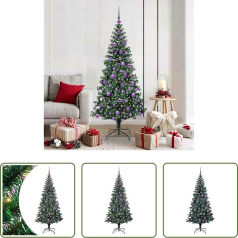 vidaXL Decorazione Natale -  Albero di Natale artificiale con luci integrate Verde 180 cm