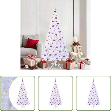 vidaXL Decorazione natalizia -  Albero di Natale artificiale Bianco 180 cm PVC e Acciaio