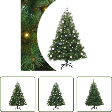 vidaXL Decorazione natalizia -  Albero di Natale artificiale con 150 LED Verde 150 cm PE e PVC