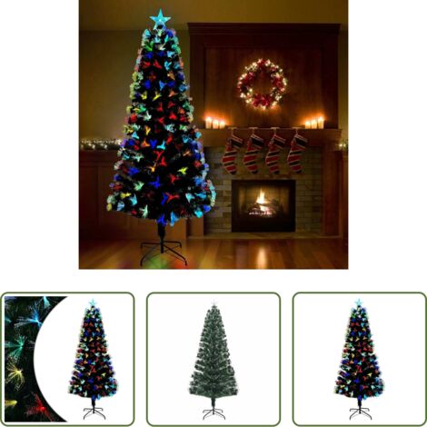 vidaXL Decorazione natalizia - Albero di Natale artificiale con 250 LED Verde 210 cm PVC