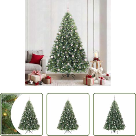 vidaXL Decorazione natalizia -  Albero di Natale artificiale con 300 LED Verde 210 cm PE e PVC