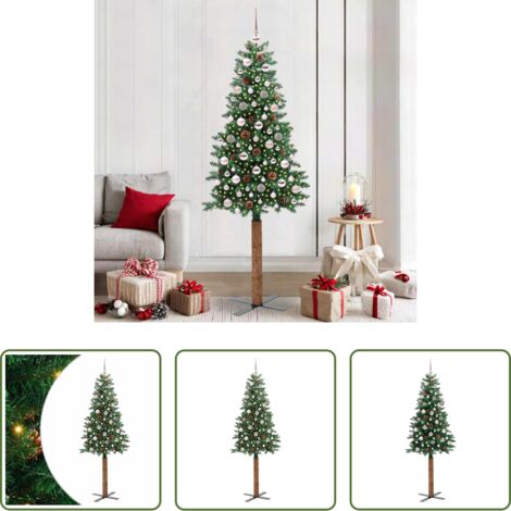 vidaXL Decorazione natalizia -  Albero di Natale snodato con 300 LED con supporto Verde 210 cm
