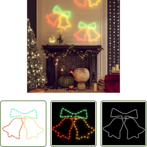 vidaXL Decorazione natalizia -  Figura Natalizia di Campane con 72 LED 50x56 cm