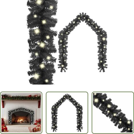 vidaXL Decorazione natalizia -  Ghirlanda Natalizia con Luci a LED 20 m Nera