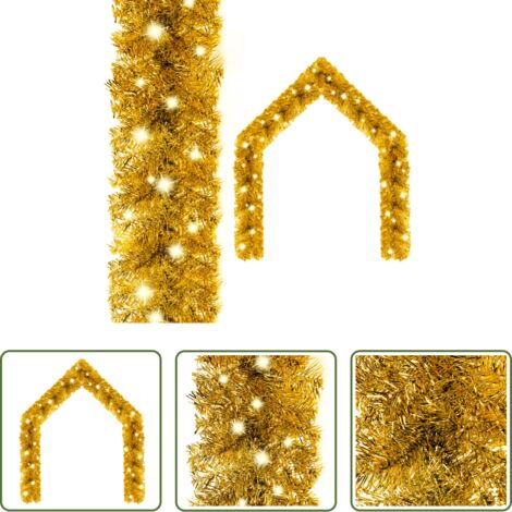vidaXL Decorazione natalizia -  Ghirlanda Natalizia con Luci a LED 5 m Oro