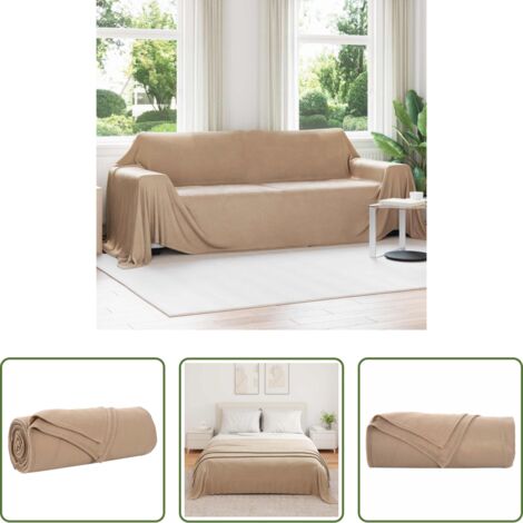 vidaXL Decorazione per casa -  Coperta Cammello 350 x 270 cm Panno