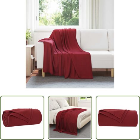 vidaXL Decorazione per casa -  Coperte da Pile 24 pcs Rosso Bordeaux 170 x 130 cm Panno