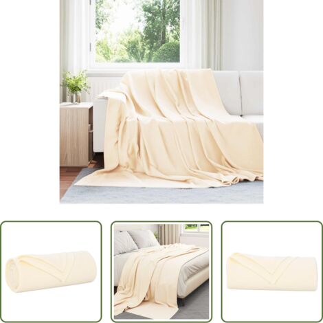 vidaXL Decorazione per la casa -  Coperte da Pile 24 pcs Crema 270 x 240 cm Panno