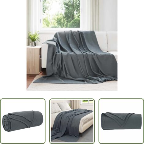 vidaXL Decorazione per la casa -  Coperte da Pile 24 pcs Grigio scuro 270 x 240 cm Panno