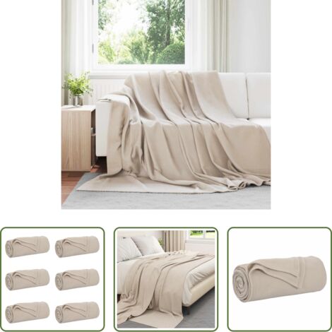vidaXL Decorazione per la casa -  Coperte da Pile 6 pcs Beige 240 x 220 cm Panno