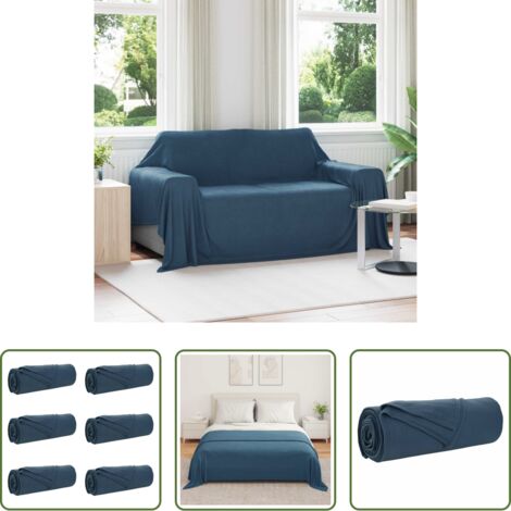 vidaXL Decorazione per la casa -  Coperte da Pile 6 pcs Blu navy 280 x 210 cm Panno