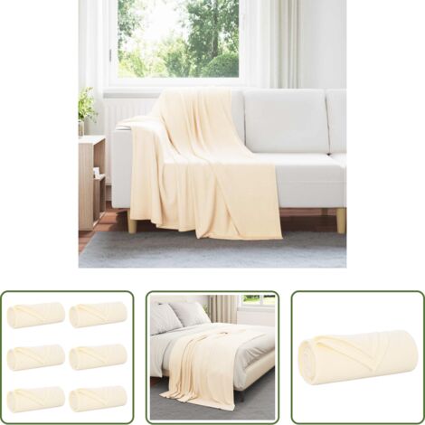 vidaXL Decorazione per la casa -  Coperte da Pile 6 pcs Crema 170 x 130 cm Panno