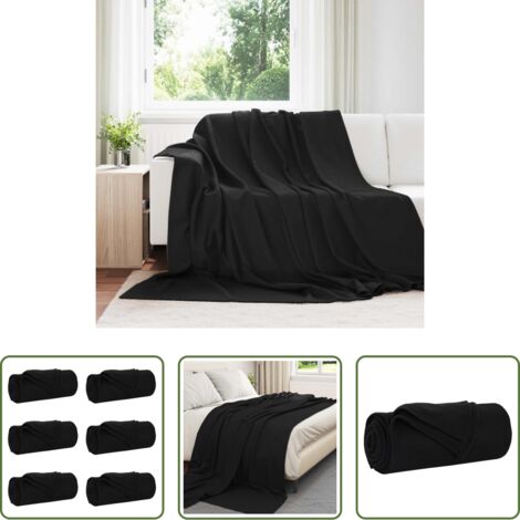 vidaXL Decorazione per la casa -  Coperte da Pile 6 pcs Nero 270 x 240 cm Panno