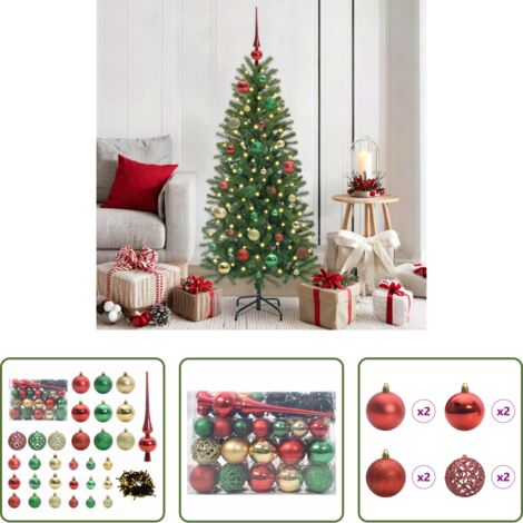 vidaXL Decorazioni di Natale -  Set di Palle di Natale con 150 LED 61 pcs Multicolore Plastica
