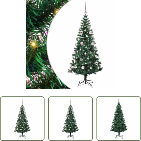 vidaXL Decorazioni Natale -  Albero di Natale artificiale con luci integrate Verde 150 cm