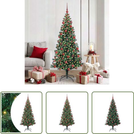 vidaXL Decorazioni Natale -  Albero di Natale artificiale con luci integrate Verde 180 cm