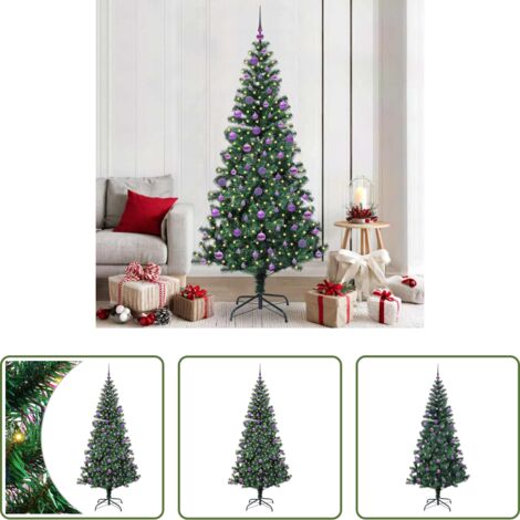 vidaXL Decorazioni natalizie -  Albero di Natale artificiale con luci integrate Verde 210 cm