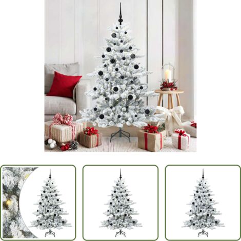 vidaXL Decorazioni Natalizie -  Albero di Natale Artificiale con Rami Pieghevoli Bianco 150 cm