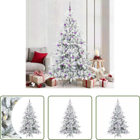 vidaXL Decorazioni Natalizie -  Albero di Natale Artificiale con Rami Pieghevoli Bianco 210 cm