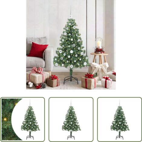 vidaXL Decorazioni natalizie -  Albero di Natale con 150 LED con supporto Verde 150 cm PVC
