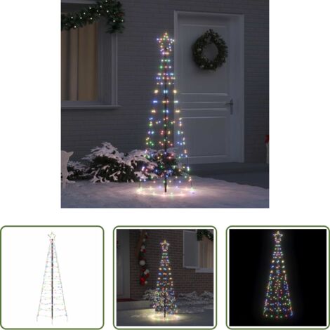 vidaXL Decorazioni natalizie -  Albero di Natale LED con picchetti per il terreno 250 cm Ferro