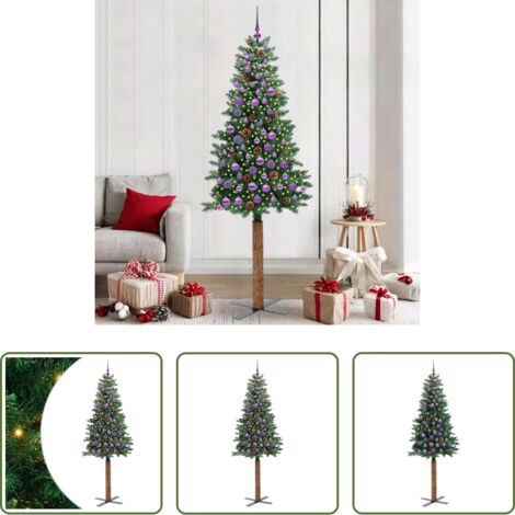 vidaXL Decorazioni Natalizie -  Albero di Natale snodato con 300 LED con supporto Verde 210 cm