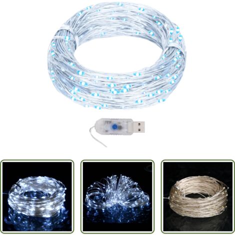 vidaXL Decorazioni natalizie -  Micro Luci Fatate Sferiche 40m 400 LED Bianco Freddo 8 Funzioni