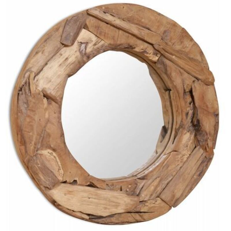 Dekorativer Spiegel Teak 60 Cm Rund Vidaxl