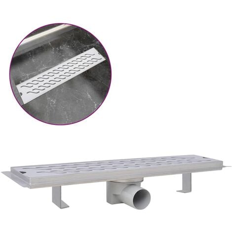 Desagüe lineal de ducha ondas 530x140 mm acero inoxidable